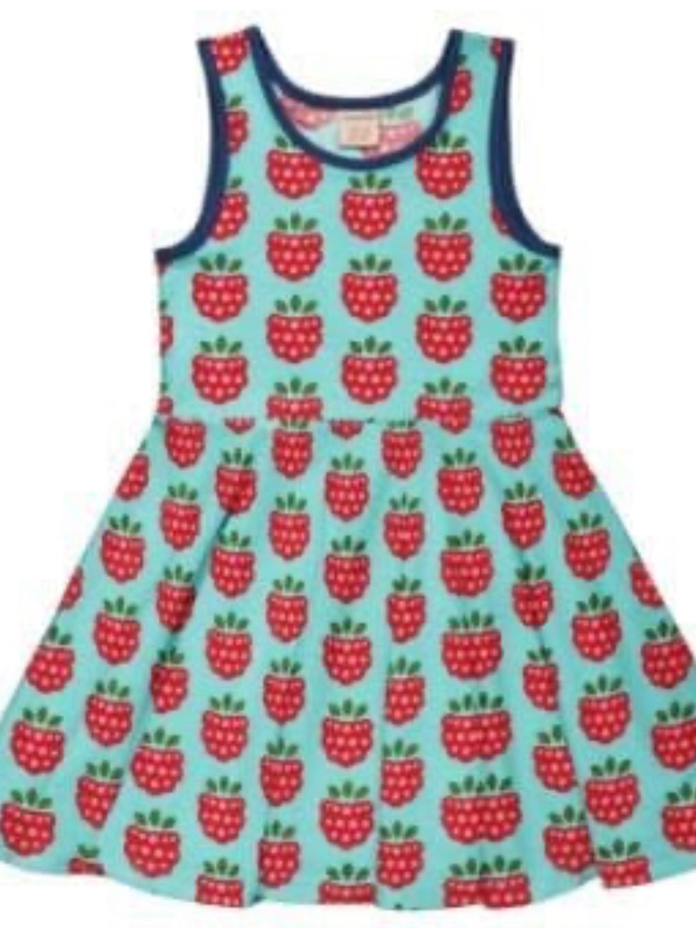 Maxomorra Sleeveless Raspberry Print Dress Sz 122-128 (7-8)